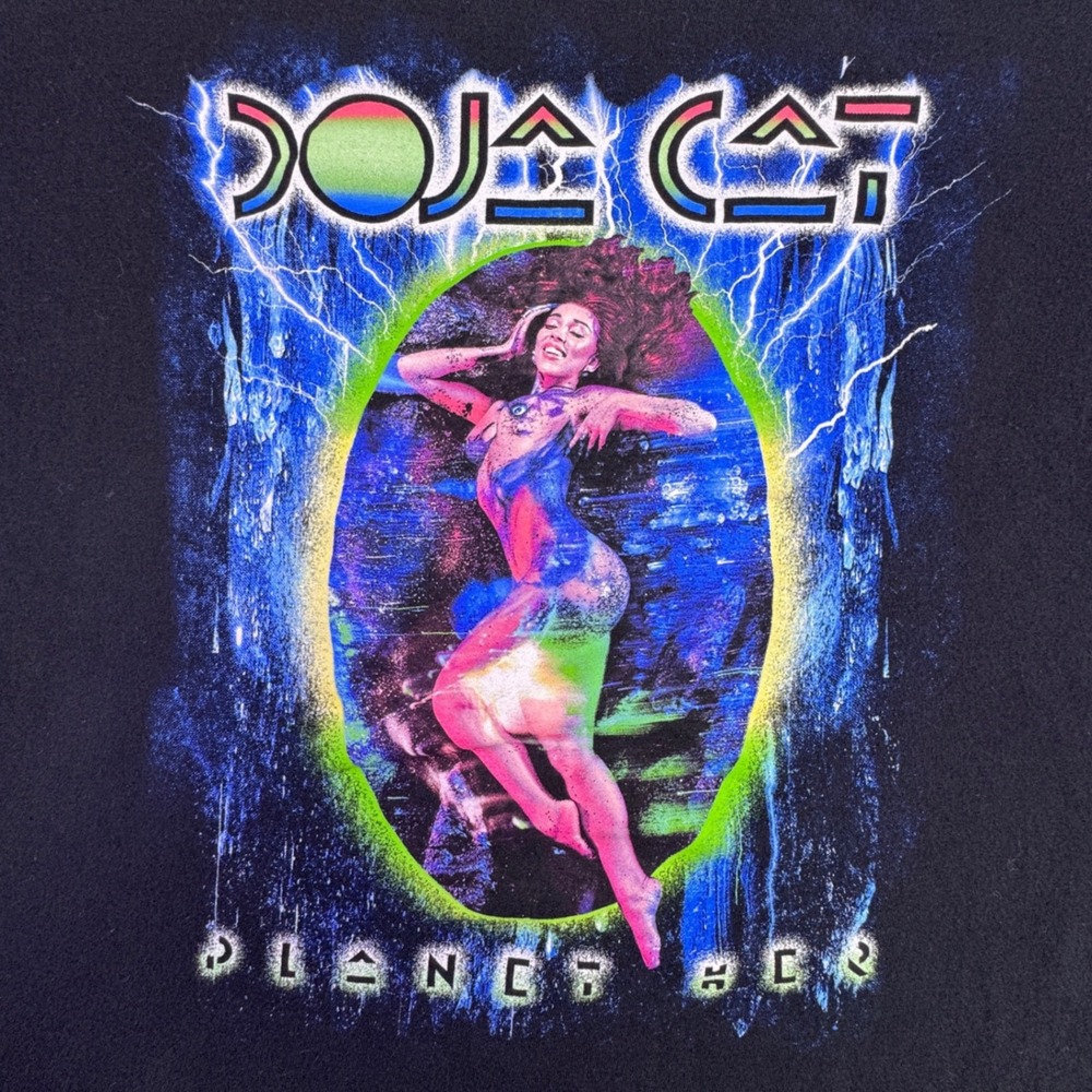 Doja Cat Planet Her Graphic T-Shirt Mens Medium Black Short Sleeve Music Merch